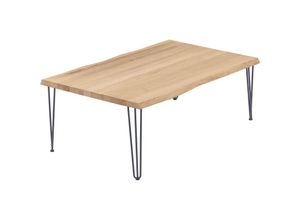 4064755153127 - Esstisch Küchentisch Schreibtisch Couchtisch aus Massivholz mit Baumkante 120x80x47cm (AxBxH) Creative Natur   Anthrazit LWB-01-A-002-7016Cr