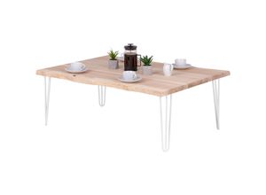 4064755153264 - Wohnzimmertisch Couchtisch Beistelltisch Baumkante 120x80x47cm (LxBxH) Creative Esche Roh   Weiß LWB-01-A-001-9016Cr - Lamo Manufaktur