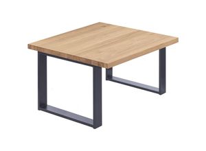 4064755154575 - Esstisch Küchentisch Schreibtisch Couchtisch aus Massivholz 60x60x47 cm (AxBxH) Modern Natur   Anthrazit LKG-01-A-002-7016M - Lamo Manufaktur