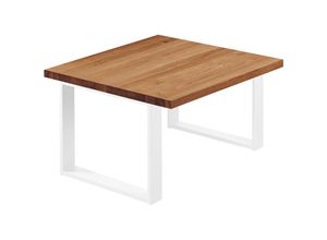 4064755154636 - Esstisch Küchentisch Schreibtisch Couchtisch aus Massivholz 60x60x47 cm (AxBxH) Modern Dunkel   Weiss LKG-01-A-004-9016M - Lamo Manufaktur