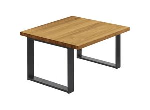 4064755154643 - Esstisch Küchentisch Schreibtisch Couchtisch aus Massivholz 60x60x47 cm (AxBxH) Modern Rustikal   Schwarz LKG-01-A-003-9005M - Lamo Manufaktur