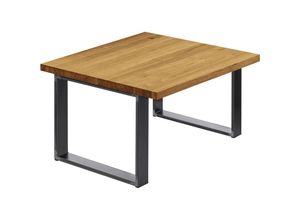 4064755154667 - Esstisch Küchentisch Schreibtisch Couchtisch aus Massivholz 60x60x47 cm (AxBxH) Modern Rustikal   Rohstahl mit Klarlack LKG-01-A-003-0000M - Lamo