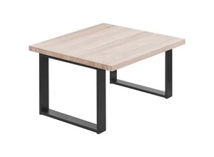 4064755154681 - Esstisch Küchentisch Schreibtisch Couchtisch aus Massivholz 60x60x47 cm (AxBxH) Modern Roh   Schwarz LKG-01-A-001-9005M - Lamo Manufaktur