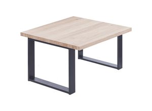 4064755154698 - Esstisch Küchentisch Schreibtisch Couchtisch aus Massivholz 60x60x47 cm (AxBxH) Modern Roh   Anthrazit LKG-01-A-001-7016M - Lamo Manufaktur