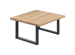 4064755154728 - Esstisch Küchentisch Schreibtisch Couchtisch aus Massivholz 60x60x47 cm (AxBxH) Loft Natur   Schwarz LKG-01-A-002-9005L - Lamo Manufaktur