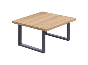 4064755154735 - Esstisch Küchentisch Schreibtisch Couchtisch aus Massivholz 60x60x47 cm (AxBxH) Loft Natur   Anthrazit LKG-01-A-002-7016L - Lamo Manufaktur