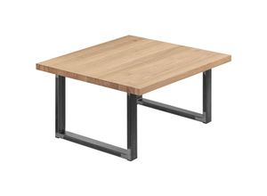 4064755154742 - Esstisch Küchentisch Schreibtisch Couchtisch aus Massivholz 60x60x47 cm (AxBxH) Loft Natur   Rohstahl mit Klarlack LKG-01-A-002-0000L - Lamo