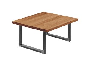 4064755154780 - Esstisch Küchentisch Schreibtisch Couchtisch aus Massivholz 60x60x47 cm (AxBxH) Loft Dunkel   Rohstahl mit Klarlack LKG-01-A-004-0000L - Lamo