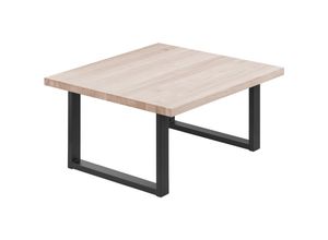 4064755154841 - Esstisch Küchentisch Schreibtisch Couchtisch aus Massivholz 60x60x47 cm (AxBxH) Loft Roh   Schwarz LKG-01-A-001-9005L - Lamo Manufaktur