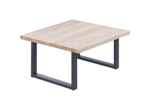 4064755154858 - Esstisch Küchentisch Schreibtisch Couchtisch aus Massivholz 60x60x47 cm (AxBxH) Loft Roh   Anthrazit LKG-01-A-001-7016L - Lamo Manufaktur