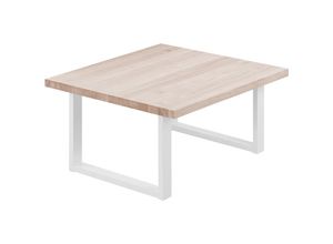 4064755154872 - Esstisch Küchentisch Schreibtisch Couchtisch aus Massivholz 60x60x47 cm (AxBxH) Loft Roh   Weiss LKG-01-A-001-9016L - Lamo Manufaktur