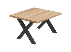 4064755154889 - Esstisch Küchentisch Schreibtisch Couchtisch aus Massivholz 60x60x47 cm (AxBxH) Design Natur   Schwarz LKG-01-A-002-9005D - Lamo Manufaktur