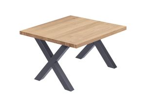 4064755154896 - Esstisch Küchentisch Schreibtisch Couchtisch aus Massivholz 60x60x47 cm (AxBxH) Design Natur   Anthrazit LKG-01-A-002-7016D - Lamo Manufaktur