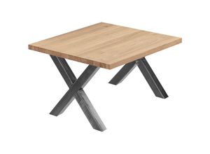 4064755154902 - Esstisch Küchentisch Schreibtisch Couchtisch aus Massivholz 60x60x47 cm (AxBxH) Design Natur   Rohstahl mit Klarlack LKG-01-A-002-0000D - Lamo