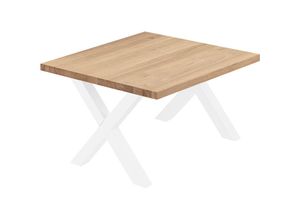 4064755154919 - Esstisch Küchentisch Schreibtisch Couchtisch aus Massivholz 60x60x47 cm (AxBxH) Design Natur   Weiss LKG-01-A-002-9016D - Lamo Manufaktur