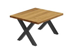 4064755154964 - Esstisch Küchentisch Schreibtisch Couchtisch aus Massivholz 60x60x47 cm (AxBxH) Design Rustikal   Schwarz LKG-01-A-003-9005D - Lamo Manufaktur