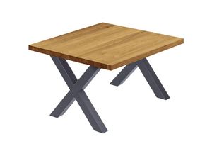 4064755154971 - Esstisch Küchentisch Schreibtisch Couchtisch aus Massivholz 60x60x47 cm (AxBxH) Design Rustikal   Anthrazit LKG-01-A-003-7016D - Lamo Manufaktur