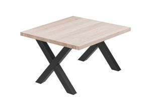 4064755155008 - Esstisch Küchentisch Schreibtisch Couchtisch aus Massivholz 60x60x47 cm (AxBxH) Design Roh   Schwarz LKG-01-A-001-9005D - Lamo Manufaktur