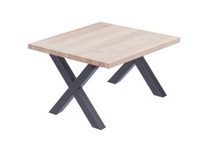 4064755155015 - Esstisch Küchentisch Schreibtisch Couchtisch aus Massivholz 60x60x47 cm (AxBxH) Design Roh   Anthrazit LKG-01-A-001-7016D - Lamo Manufaktur