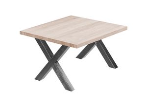 4064755155022 - Esstisch Küchentisch Schreibtisch Couchtisch aus Massivholz 60x60x47 cm (AxBxH) Design Roh   Rohstahl mit Klarlack LKG-01-A-001-0000D - Lamo