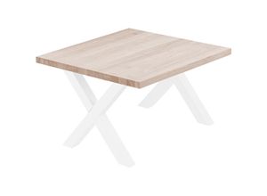 4064755155039 - Esstisch Küchentisch Schreibtisch Couchtisch aus Massivholz 60x60x47 cm (AxBxH) Design Roh   Weiss LKG-01-A-001-9016D - Lamo Manufaktur