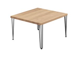 4064755155046 - Esstisch Küchentisch Schreibtisch Couchtisch aus Massivholz 60x60x47 cm (AxBxH) Creative Natur   Schwarz LKG-01-A-002-9005Cr - Lamo Manufaktur