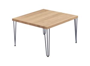 4064755155053 - Esstisch Küchentisch Schreibtisch Couchtisch aus Massivholz 60x60x47 cm (AxBxH) Creative Natur   Anthrazit LKG-01-A-002-7016Cr - Lamo Manufaktur