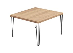 4064755155060 - Esstisch Küchentisch Schreibtisch Couchtisch aus Massivholz 60x60x47 cm (AxBxH) Creative Natur   Rohstahl mit Klarlack LKG-01-A-002-0000Cr - Lamo