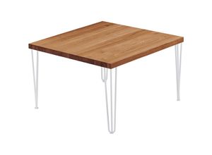 4064755155114 - Esstisch Küchentisch Schreibtisch Couchtisch aus Massivholz 60x60x47 cm (AxBxH) Creative Dunkel   Weiss LKG-01-A-004-9016Cr - Lamo Manufaktur