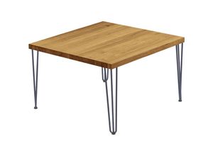 4064755155138 - Esstisch Küchentisch Schreibtisch Couchtisch aus Massivholz 60x60x47 cm (AxBxH) Creative Rustikal   Anthrazit LKG-01-A-003-7016Cr - Lamo