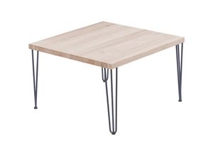 4064755155176 - Esstisch Küchentisch Schreibtisch Couchtisch aus Massivholz 60x60x47 cm (AxBxH) Creative Roh   Anthrazit LKG-01-A-001-7016Cr - Lamo Manufaktur