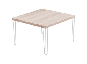 4064755155190 - Esstisch Küchentisch Schreibtisch Couchtisch aus Massivholz 60x60x47 cm (AxBxH) Creative Roh   Weiss LKG-01-A-001-9016Cr - Lamo Manufaktur