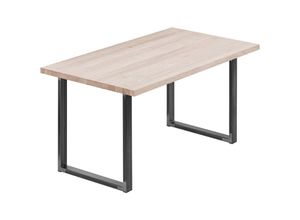 4064755155664 - Esstisch Küchentisch Schreibtisch Couchtisch aus Massivholz 120x80x76 cm (AxBxH) Loft Roh   Rohstahl mit Klarlack LEG-01-A-001-0000L - Lamo