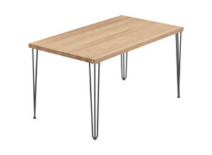 4064755155862 - Esstisch Küchentisch Schreibtisch Couchtisch aus Massivholz 120x80x76 cm (AxBxH) Creative Natur   Rohstahl mit Klarlack LEG-01-A-002-0000Cr