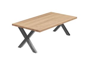 4064755156661 - Esstisch Küchentisch Schreibtisch Couchtisch aus Massivholz 120x80x47cm (AxBxH) Design Natur   Rohstahl mit Klarlack LGW-01-A-002-0000D - Lamo