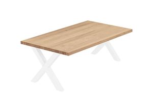 4064755156678 - Esstisch Küchentisch Schreibtisch Couchtisch aus Massivholz 120x80x47cm (AxBxH) Design Natur   Weiss LGW-01-A-002-9016D - Lamo Manufaktur