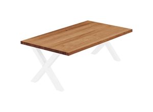 4064755156715 - Esstisch Küchentisch Schreibtisch Couchtisch aus Massivholz 120x80x47cm (AxBxH) Design Dunkel   Weiss LGW-01-A-004-9016D - Lamo Manufaktur