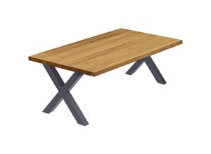 4064755156739 - Esstisch Küchentisch Schreibtisch Couchtisch aus Massivholz 120x80x47cm (AxBxH) Design Rustikal   Anthrazit LGW-01-A-003-7016D - Lamo Manufaktur