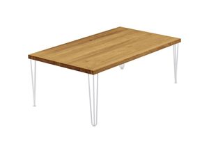 4064755156913 - Esstisch Küchentisch Schreibtisch Couchtisch aus Massivholz 120x80x47cm (AxBxH) Creative Rustikal   Weiss LGW-01-A-003-9016Cr - Lamo Manufaktur