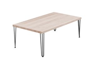 4064755156920 - Esstisch Küchentisch Schreibtisch Couchtisch aus Massivholz 120x80x47cm (AxBxH) Creative Roh   Schwarz LGW-01-A-001-9005Cr - Lamo Manufaktur