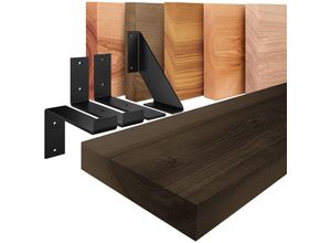 4064755171466 - Wandregal Holz Bücherregal Hängeregal Basic Schwarz   Weiß 70cm LWG-01-A-006-70LW - Schwarz - Lamo Manufaktur