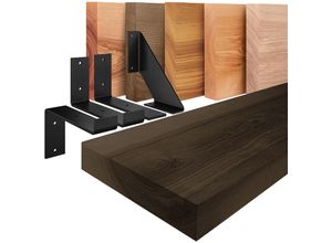 4064755171763 - Wandregal Holz Bücherregal Hängeregal Basic Schwarz   Weiß 140cm LWG-01-A-006-140LW - Schwarz - Lamo Manufaktur