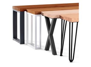 4064755184350 - Hocker Beistelltisch Sitzbank 30x40x47 cm Möbelfüße Simple Schwarz   Roh LSB-01-A-001-40-9005S - Schwarz - Lamo Manufaktur