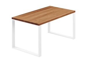 4064755187306 - Esstisch Küchentisch Schreibtisch Couchtisch aus Massivholz 100x60x76 cm (AxBxH) Modern Dunkel   Weiss LOG-01-A-004-9016M - Lamo Manufaktur