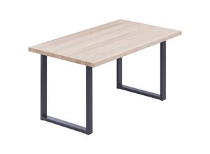 4064755187528 - Esstisch Küchentisch Schreibtisch Couchtisch aus Massivholz 100x60x76 cm (AxBxH) Loft Roh   Anthrazit LOG-01-A-001-7016L - Lamo Manufaktur