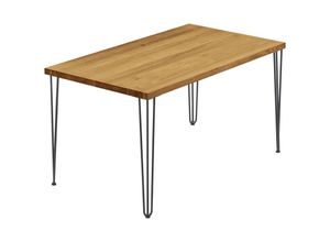 4064755187658 - Esstisch Küchentisch Schreibtisch Couchtisch aus Massivholz 100x60x76 cm (AxBxH) Creative Rustikal   Rohstahl mit Klarlack LOG-01-A-003-0000Cr