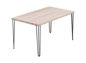 4064755187672 - Esstisch Küchentisch Schreibtisch Couchtisch aus Massivholz 100x60x76 cm (AxBxH) Creative Roh   Schwarz LOG-01-A-001-9005Cr - Lamo Manufaktur