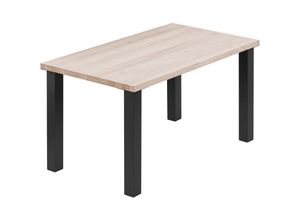 4064755187832 - Esstisch Küchentisch Schreibtisch Couchtisch aus Massivholz 100x60x76 cm (AxBxH) Classic Roh   Schwarz LOG-01-A-001-9005Cl - Lamo Manufaktur