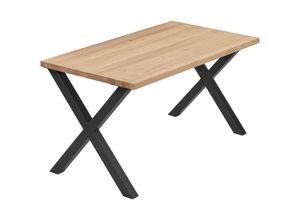 4064755189317 - Esstisch Küchentisch Schreibtisch Couchtisch aus Massivholz 100x80x76 cm (AxBxH) Design Natur   Schwarz LUG-01-A-002-9005D - Lamo Manufaktur