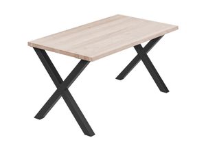 4064755189430 - Esstisch Küchentisch Schreibtisch Couchtisch aus Massivholz 100x80x76 cm (AxBxH) Design Roh   Schwarz LUG-01-A-001-9005D - Lamo Manufaktur